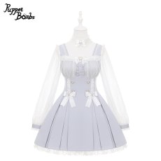 画像3: 【送料無料】Q487 レース切り替えスクエアネックワンピース 《予約受付》 (3)