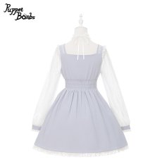 画像4: 【送料無料】Q487 レース切り替えスクエアネックワンピース 《予約受付》 (4)