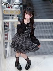 画像4: 【送料無料】Q489 リボンオープンショルダーチェックワンピース《予約受付》 (4)