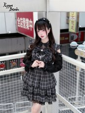 画像5: 【送料無料】Q489 リボンオープンショルダーチェックワンピース《予約受付》 (5)