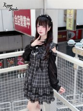 画像7: 【送料無料】Q489 リボンオープンショルダーチェックワンピース《予約受付》 (7)