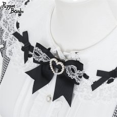 画像2: 【PuppetBombs】Q490 ショルダーレースリボンブラウス (2)