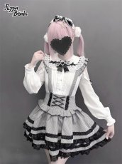 画像4: 【PuppetBombs】QS208 パールチェーン付きリボンカチューシャ (4)