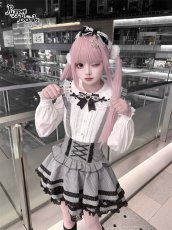 画像2: 【PuppetBombs】QS208 パールチェーン付きリボンカチューシャ (2)