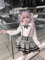 画像3: 【PuppetBombs】QS208 パールチェーン付きリボンカチューシャ (3)