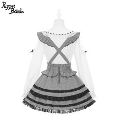 画像4: 【PuppetBombs】Q490 ショルダーレースリボンブラウス (4)