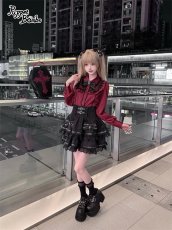 画像8: 【Puppet Bombs】Q497 ロックリボンティアードスカート (8)