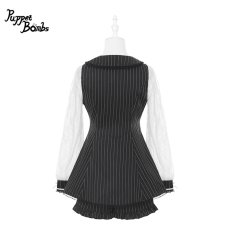 画像2: 【PuppetBombs】Q501 ピンストライプレイヤード風セットアップ (2)