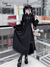 画像4: 【Puppet Bombs】 Q502 シフォン長袖ロングワンピース (4)