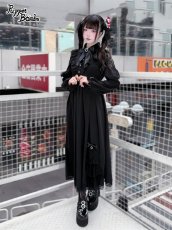 画像8: 【Puppet Bombs】 Q502 シフォン長袖ロングワンピース (8)