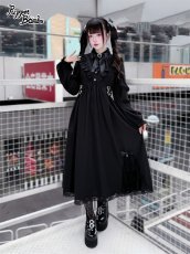 画像5: 【Puppet Bombs】 Q502 シフォン長袖ロングワンピース (5)