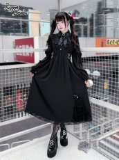 画像6: 【Puppet Bombs】 Q502 シフォン長袖ロングワンピース (6)