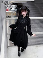 画像7: 【Puppet Bombs】 Q502 シフォン長袖ロングワンピース (7)