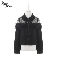 画像1: 【PuppetBombs】Q504 デコルテレースブラウス (1)