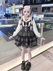 画像6: 【送料無料】Q506チェックティアードサス付きスカート《予約受付》 (6)