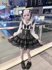 画像5: 【送料無料】Q506チェックティアードサス付きスカート《予約受付》 (5)