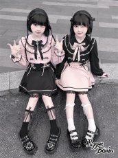 画像10: 【Puppet Bombs】QS8 ガーターベルト風リボンハイソックス (10)