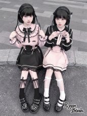 画像9: 【Puppet Bombs】QS8 ガーターベルト風リボンハイソックス (9)