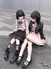 画像7: 【Puppet Bombs】QS8 ガーターベルト風リボンハイソックス (7)