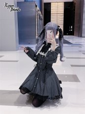 画像5: 【Puppet Bombs】Q510 変型襟ストライプワンピース (5)