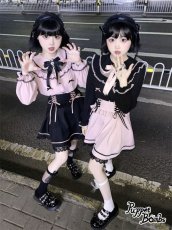 画像14: 【Puppet Bombs】QS8 ガーターベルト風リボンハイソックス (14)