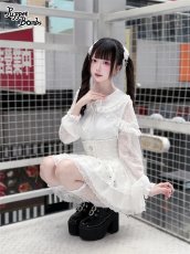 画像1: 【送料無料】Q517 ハートビジュー付レースティアードスカパン《予約受付》 (1)