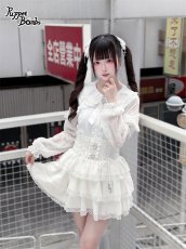 画像2: 【送料無料】Q517 ハートビジュー付レースティアードスカパン《予約受付》 (2)