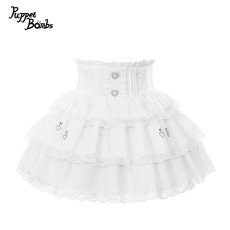 画像1: 【PuppetBombs】Q517 ハートビジュー付レースティアードスカパン (1)