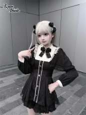 画像1: 【送料無料】Q518ケープデザイン風ピンストライプセットアップ《予約受付》 (1)