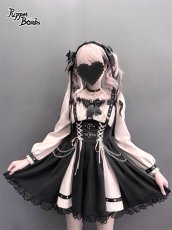 画像2: 【送料無料】Q520 ベルトデザインレイヤードワンピース《予約受付》 (2)