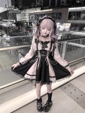 画像4: 【送料無料】Q520 ベルトデザインレイヤードワンピース《予約受付》 (4)