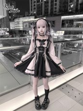 画像6: 【送料無料】Q520 ベルトデザインレイヤードワンピース《予約受付》 (6)