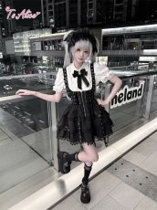 画像4: 【送料無料】QS228 クロスチャーム付レースフリルヘッドドレス《予約受付》【計5000円以上】 (4)