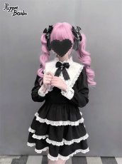 画像4: 【送料無料】Q527クロス変形襟ティアードワンピース《予約受付》 (4)