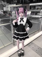 画像6: 【送料無料】Q527クロス変形襟ティアードワンピース《予約受付》 (6)