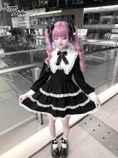 画像5: 【送料無料】Q527クロス変形襟ティアードワンピース《予約受付》 (5)