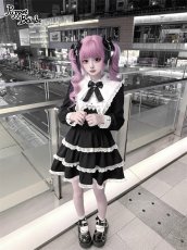 画像8: 【送料無料】Q527クロス変形襟ティアードワンピース《予約受付》 (8)