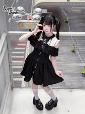 画像5: 【送料無料】Q531 十字架レースアップオフショルダーワンピース《予約受付》 (5)