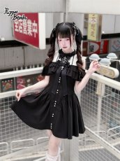 画像8: 【送料無料】Q531 十字架レースアップオフショルダーワンピース《予約受付》 (8)