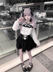 画像5: 【送料無料】Q534 パールラインレーシーティアードスカート《予約受付》 (5)