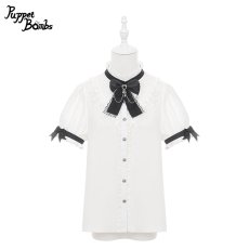 画像1: 【送料無料】Q537 V字切り替えフリルブラウス《予約受付》 (1)