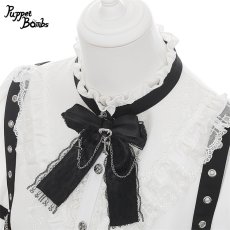 画像2: 【送料無料】Q537 V字切り替えフリルブラウス《予約受付》 (2)