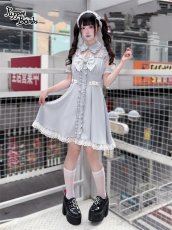 画像10: 【送料無料】Q539 レイヤード風レース袖ワンピース《予約受付》 (10)