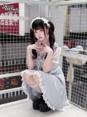 画像4: 【送料無料】Q539 レイヤード風レース袖ワンピース《予約受付》 (4)