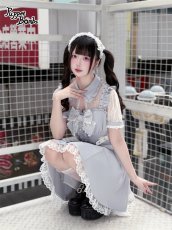 画像5: 【送料無料】Q539 レイヤード風レース袖ワンピース《予約受付》 (5)
