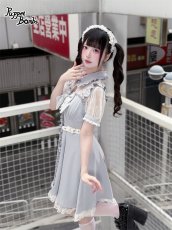 画像7: 【送料無料】Q539 レイヤード風レース袖ワンピース《予約受付》 (7)