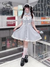 画像9: 【送料無料】Q539 レイヤード風レース袖ワンピース《予約受付》 (9)