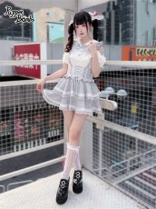 画像11: 【送料無料】Q542 うさ耳フード付きレースアップオープンショルダーブラウス《予約受付》 (11)