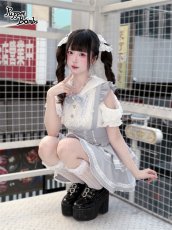 画像5: 【送料無料】Q542 うさ耳フード付きレースアップオープンショルダーブラウス《予約受付》 (5)