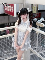 画像8: 【送料無料】Q542 うさ耳フード付きレースアップオープンショルダーブラウス《予約受付》 (8)